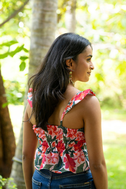 Floral Ruffle Top