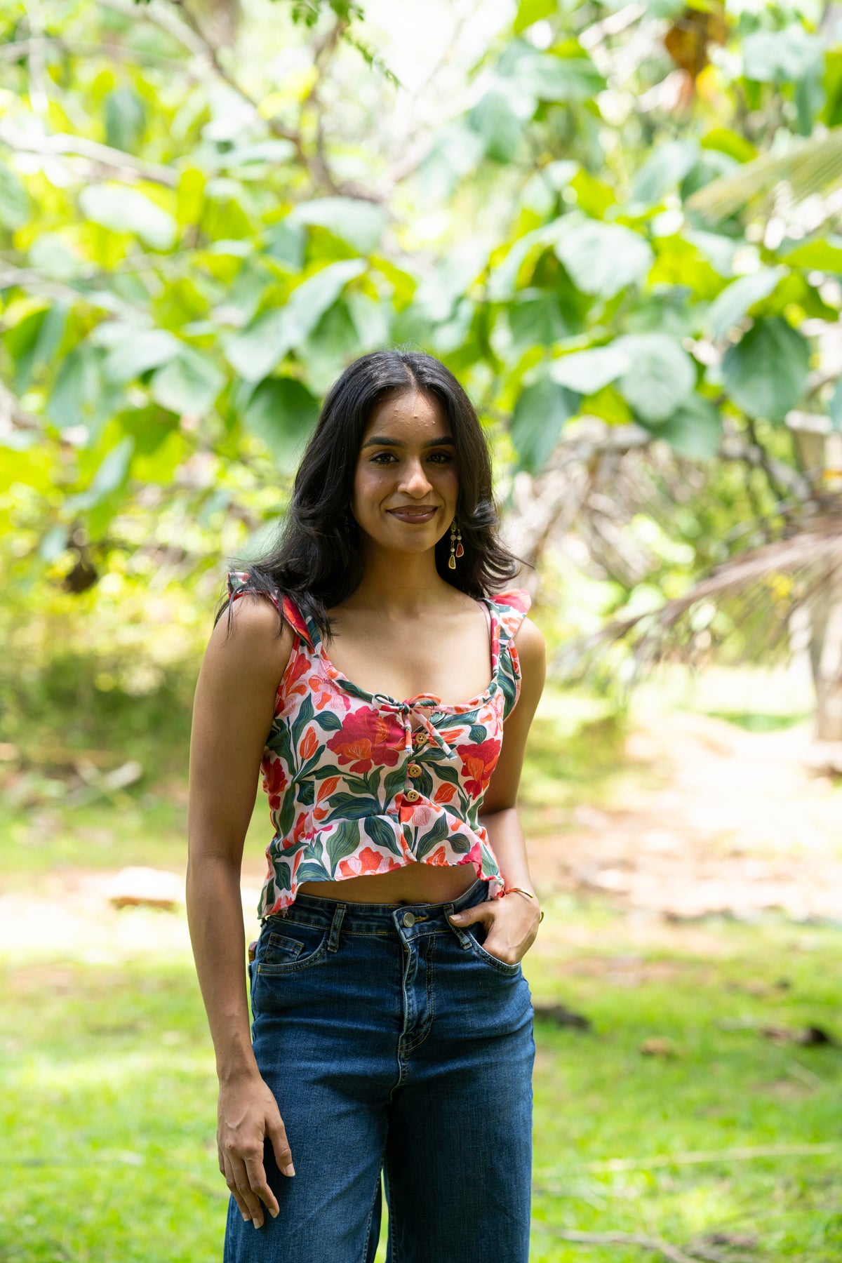Floral Ruffle Top