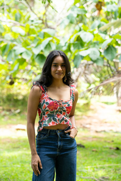 Floral Ruffle Top