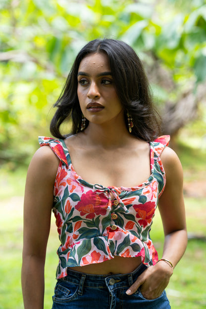 Floral Ruffle Top