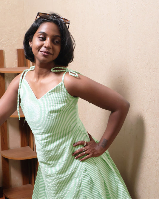 Mint Stripes Body-con Dress